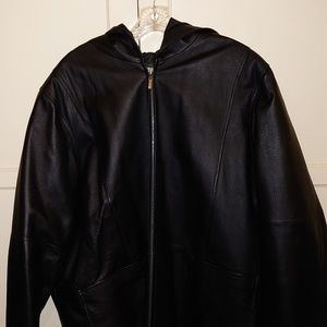 Veranesi Womens Leather Jacket w/Hood